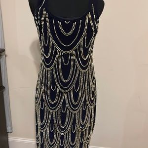 Black and gold beaded dress
